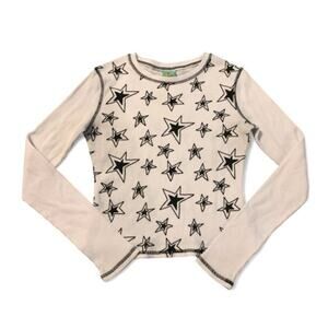 A.LAB Thea Star Y2K White Thermal Long Sleeve Top Medium
